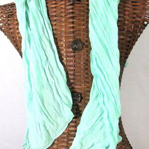 Mint Green Scarf Voile Cotton Twisted 17x71in Gauzy  St Patrick's Day Wash Dry